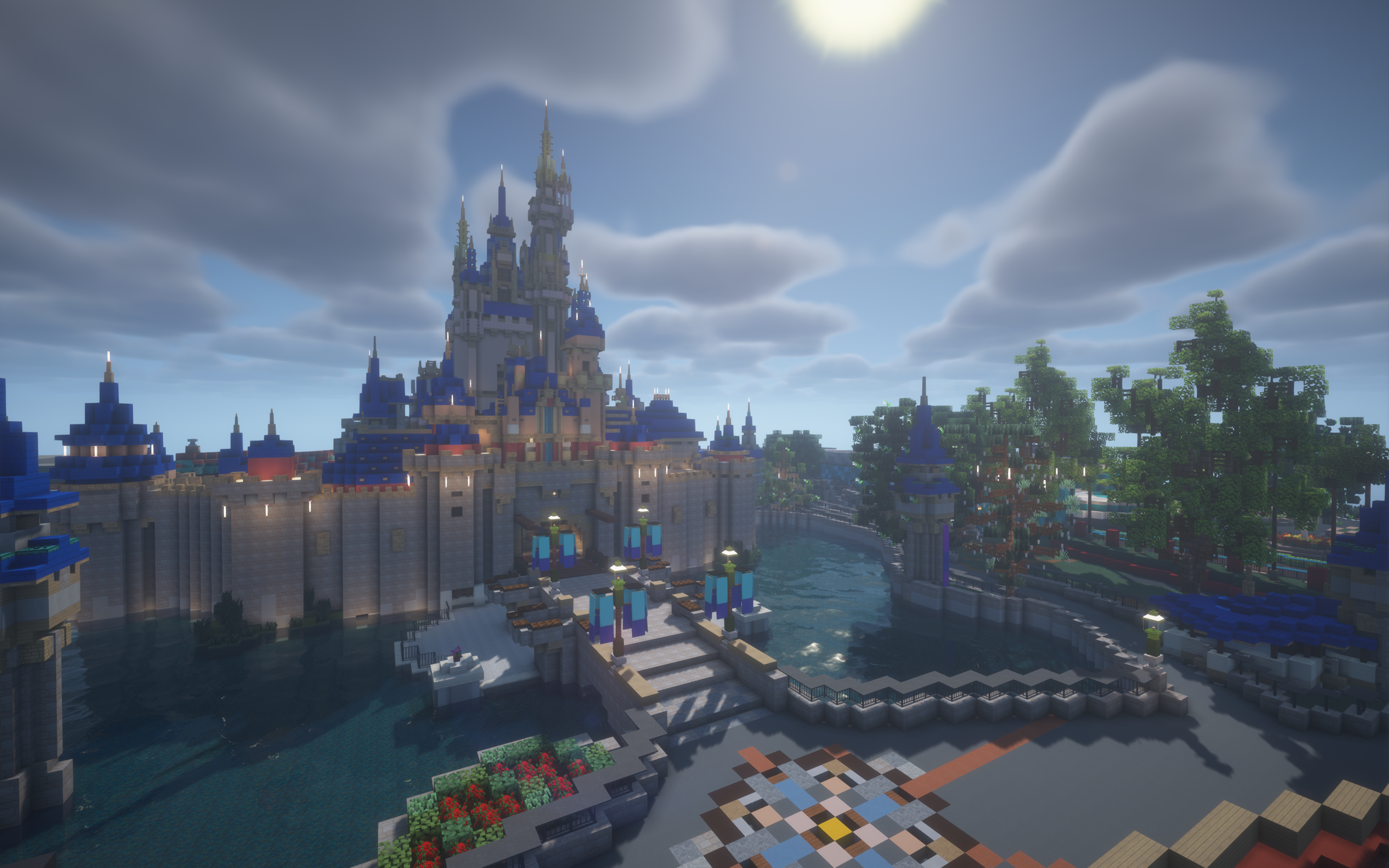 Disney-style castle in Minecraft