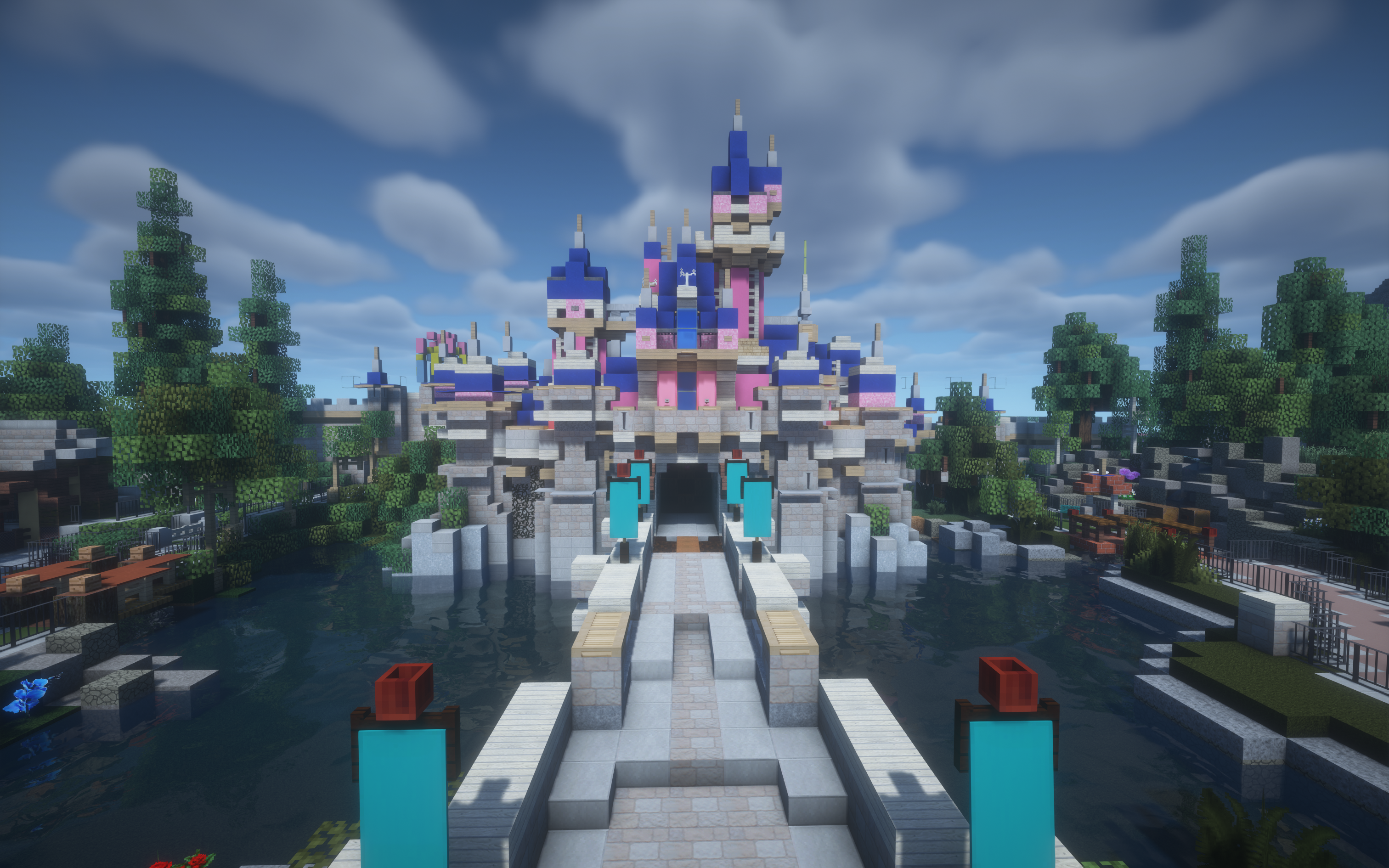 Disney-style castle in Minecraft